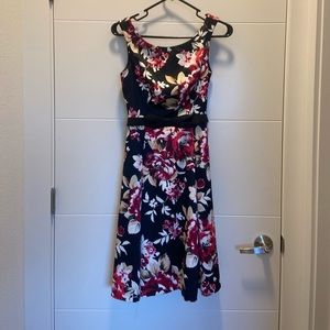 Floral WHBM fit & flare cocktail dress